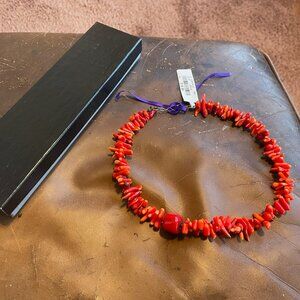 Women's Red Coral 18" Statement Necklace